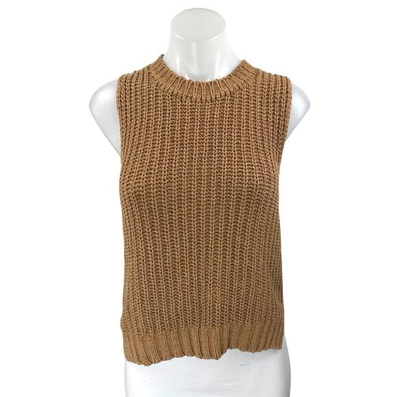 Abercrombie & Fitch Brown Sleeveless Ribbed Knit Crew Sweater Vest Top Size XS - Picture 1 of 4
